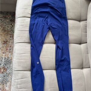 blue lululemon fast and free leggings size 2